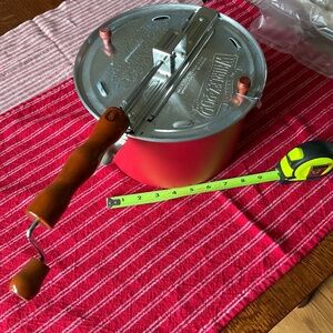 Whirley pop red stainless steel stovetop popcorn maker